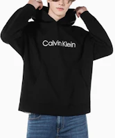 Sizing Calvin Klein 極簡刺繡Logo棉質連帽衫 黑色休閒穿搭 40HM231-BAE