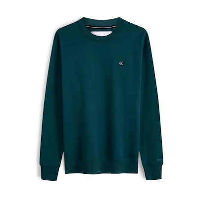 Calvin Klein Minimalist Embroidered Logo Cotton Sweatshirt Deep Sea Green () J320775CA4