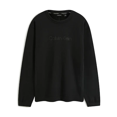 Calvin Klein Minimalist Letter Print Running Gym Crewneck Sweatshirt Space Black 4MS3W302001