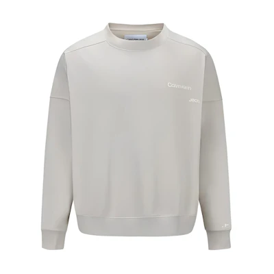 Calvin Klein Minimalist Lettering Relaxed Fit Crewneck Sweatshirt Unisex - Off-White J400142-ACF