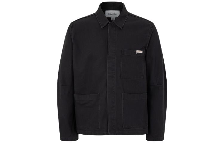 Calvin Klein Minimalist Logo Cotton Pocket Workwear Jacket for Men 40JM500-BA1