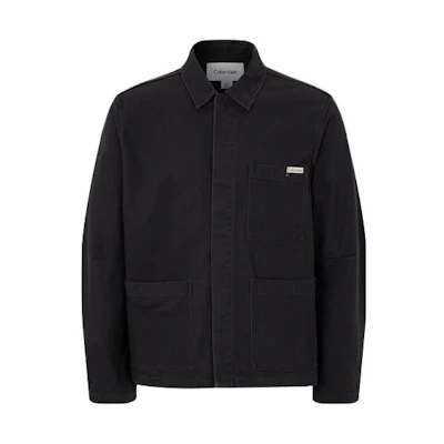 Calvin Klein Minimalist Logo Cotton Pocket Workwear Jacket for Men 40JM500-BA1