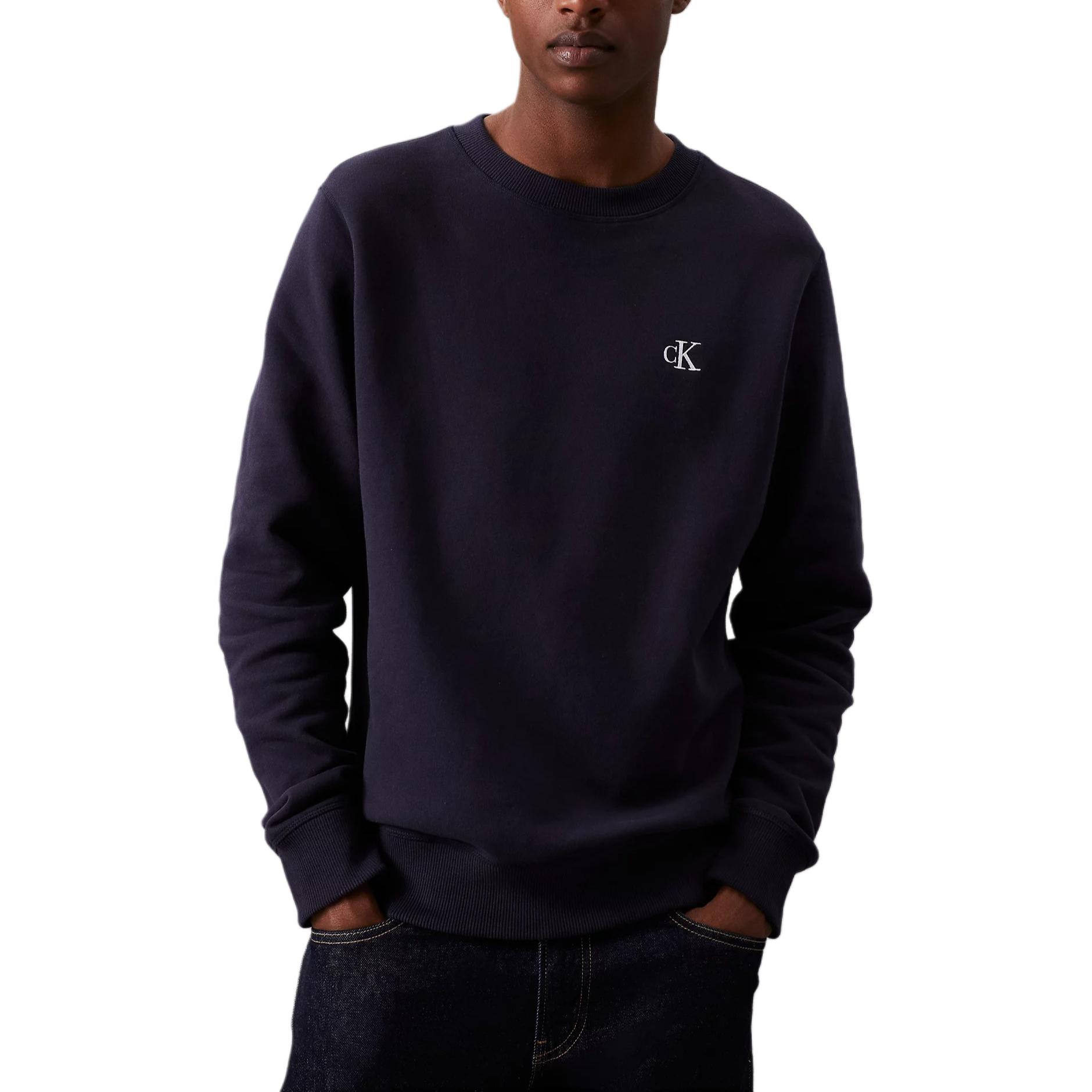Calvin Klein Minimalist Logo Crewneck Long Sleeve Sweatshirt Navy Blue ( EU Fit) J30J325943-CHW