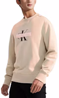 Lookbook Calvin Klein Minimalist Logo Crewneck Sweatshirt Beige Brown Casual Wear J324113-PED