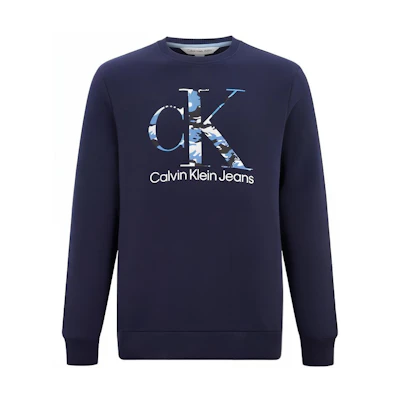 Calvin Klein Minimalist Logo Crewneck Sweatshirt Navy Blue 40DC416-410