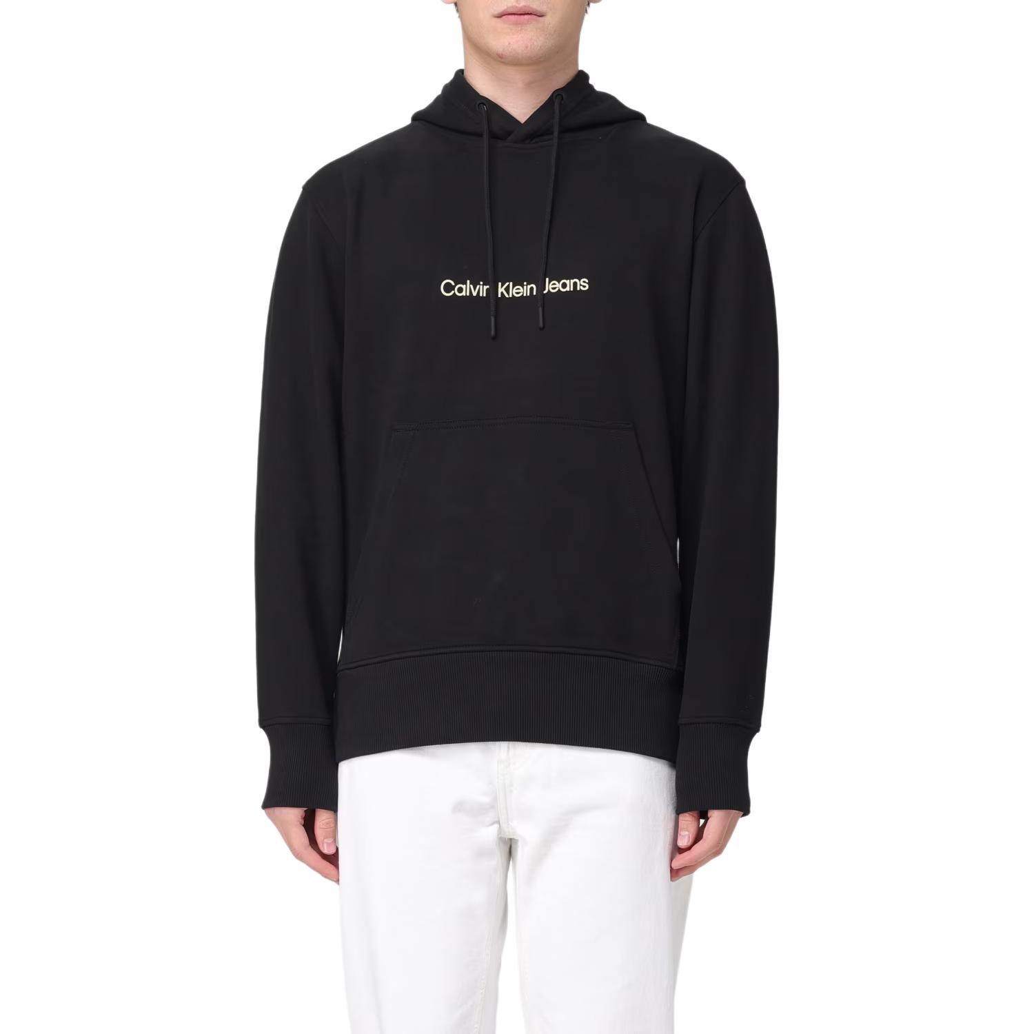 Calvin Klein Minimalist Logo Hoodie Black ( Long Sleeve Pullover) J30J325353-BEH