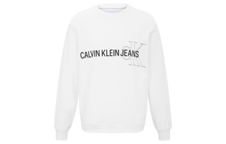 CALVIN KLEIN Minimalist Logo Print Long Sleeve Sweatshirt Men’s White J319155-YAF
