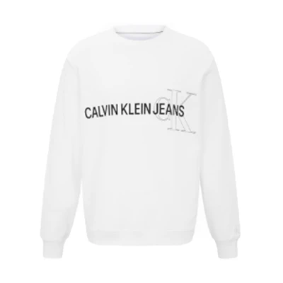 CALVIN KLEIN Minimalist Logo Print Long Sleeve Sweatshirt Men’s White J319155-YAF
