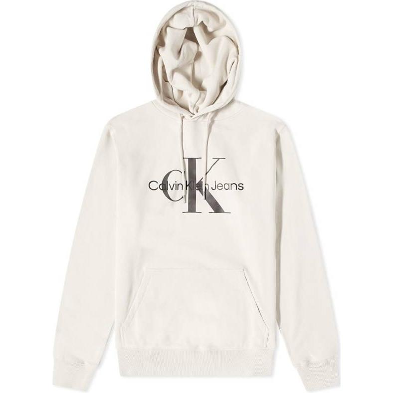 Calvin Klein Minimalist Logo Print Pullover Hoodie White J30J320805-ACF