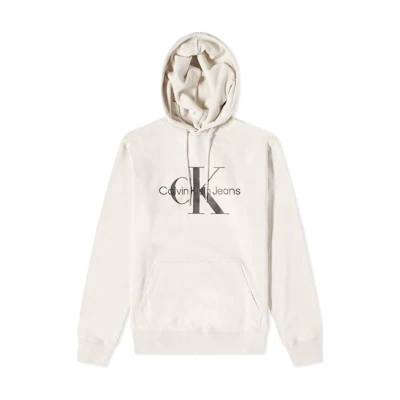 Calvin Klein Minimalist Logo Print Pullover Hoodie White J30J320805-ACF