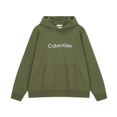 Calvin Klein Minimalist Series Olive Green Pullover Hoodie for Men 40HM231-0SR