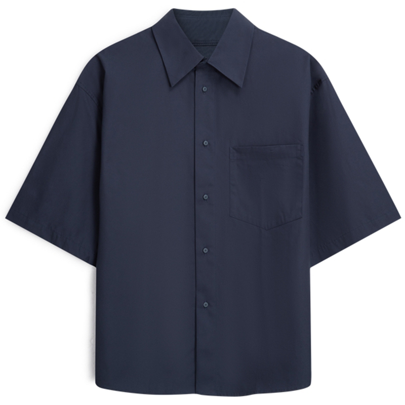 Calvin Klein Minimalist Unisex Loose Cotton Shirt Navy Blue 40769STPPK