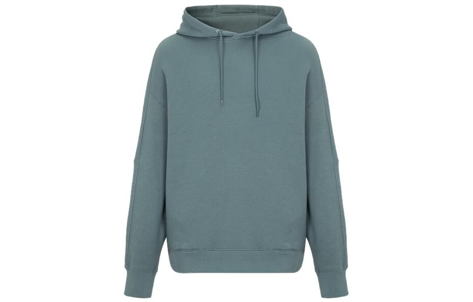 Calvin Klein Minimalist Unisex Pullover Hoodie Solid Color Gray Green 40755ST-CFQ