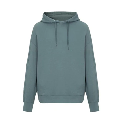 Calvin Klein Minimalist Unisex Pullover Hoodie Solid Color Gray Green 40755ST-CFQ