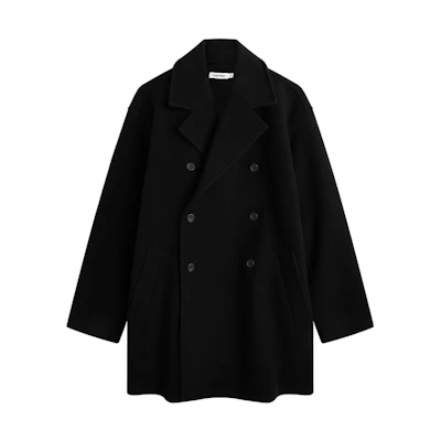 Calvin Klein Minimalist Wool Blend Double-Breasted Jacket Unisex - Space Black 40934STBAE