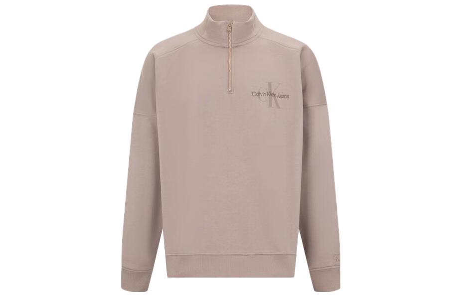 Calvin Klein Monogram Half-Zip Sweatshirt Unisex Light Brown J400185-A03