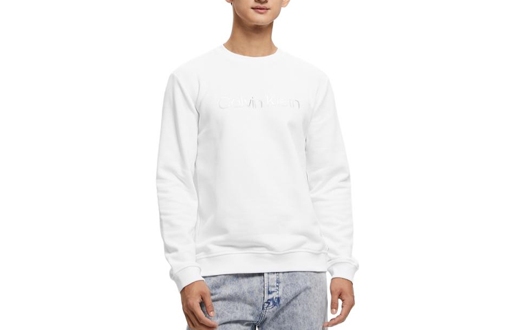 Calvin Klein Monogram Logo Crewneck Sweatshirt White () 40KC405-YAA