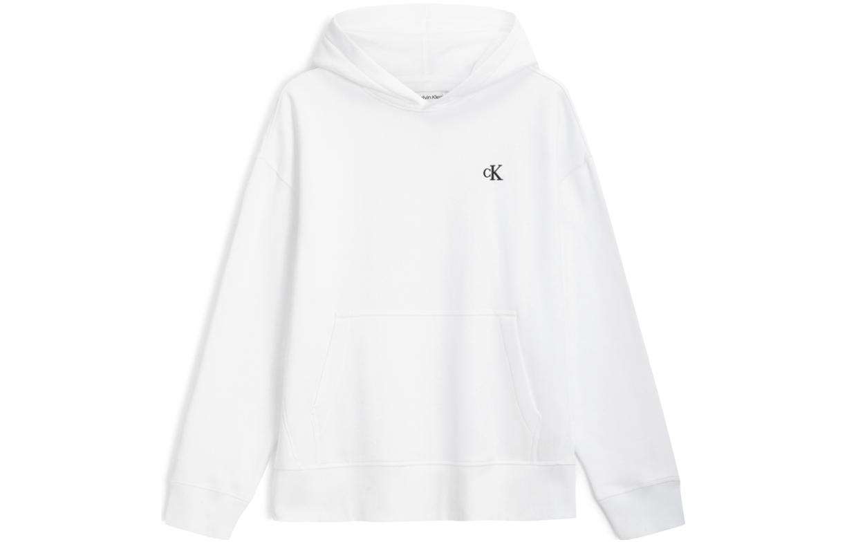 Calvin Klein Moonlight White Embroidered Fleece Pullover Hoodie 40HM256-540