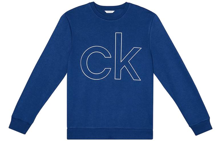 Calvin Klein Navy Logo Print Crewneck Sweatshirt - Long Sleeve 40Q8052-031