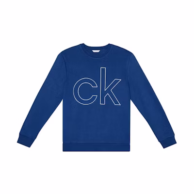 Calvin Klein Navy Logo Print Crewneck Sweatshirt - Long Sleeve 40Q8052-031