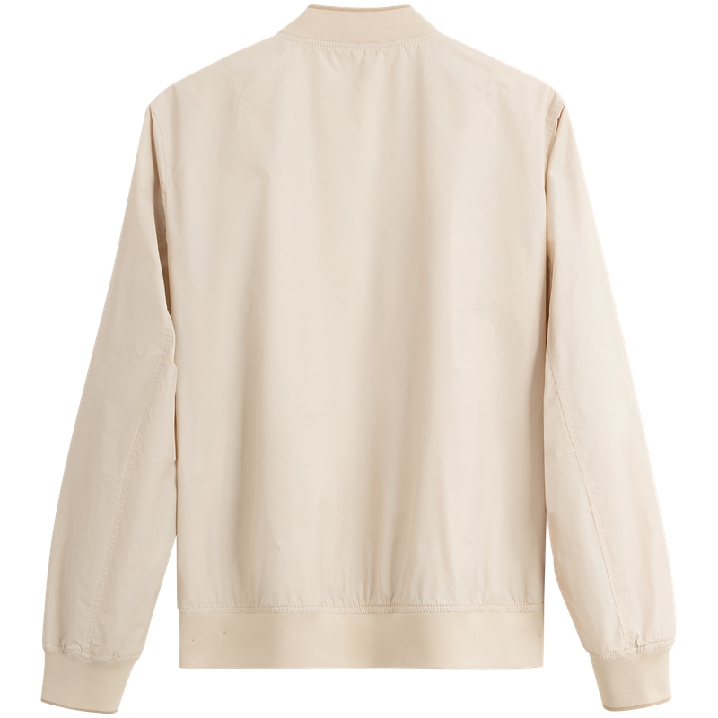 Lookbook 卡尔文克莱因燕麦奶色休闲字母印花飞行夹克 J322260