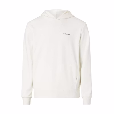 Calvin Klein Oversized Logo Hoodie Pullover Sweatshirt Off-White K10K109927-YAT
