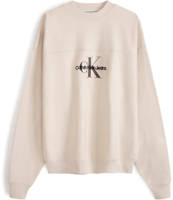 CK宽松版Logo印花棉质圆领卫衣奶油色 ZM02531 Buy CK宽松版Logo印花棉质圆领卫衣奶油色 ZM02531