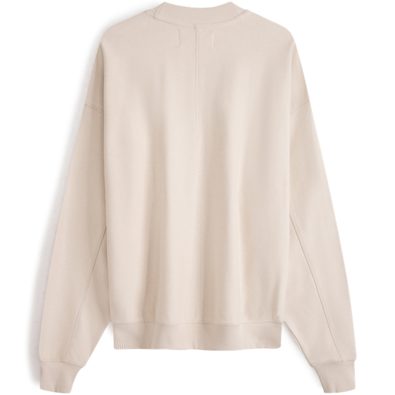 Lookbook CK宽松版Logo印花棉质圆领卫衣奶油色 ZM02531