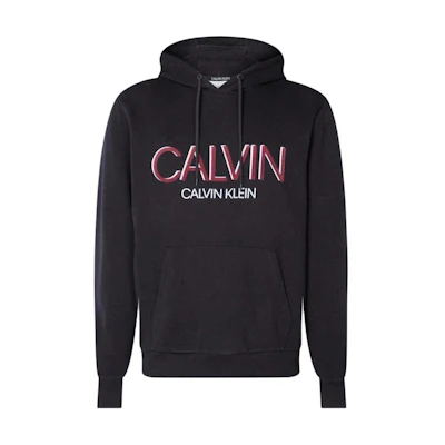 Calvin Klein Oversized Logo Printed Hoodie Black Sweatshirt K10K105584-BEH