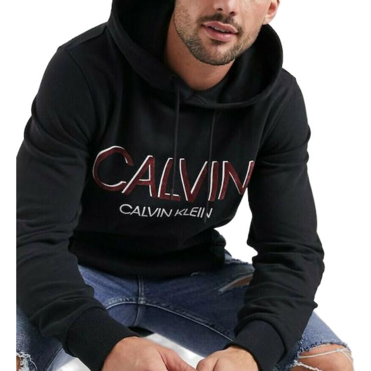 Lookbook 卡尔文克莱因黑色宽松Logo印花卫衣 K10K105584-BEH