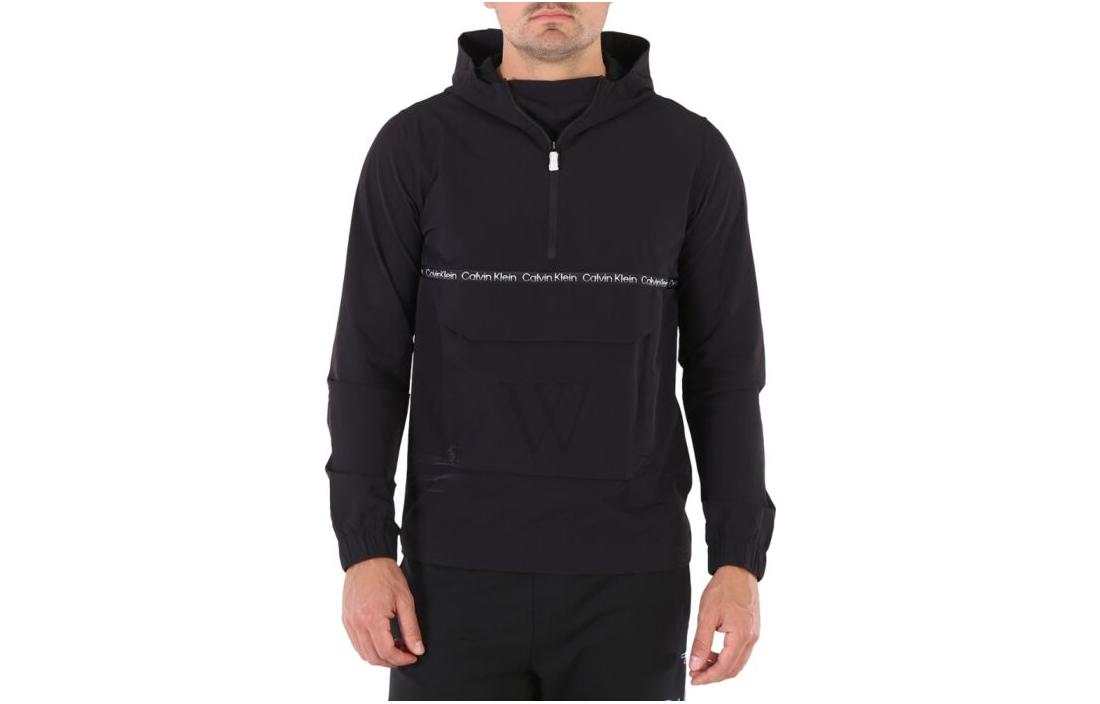 Calvin Klein Oversized Pullover Hoodie Black with Logo Print Long Sleeve 4MF2O526-001