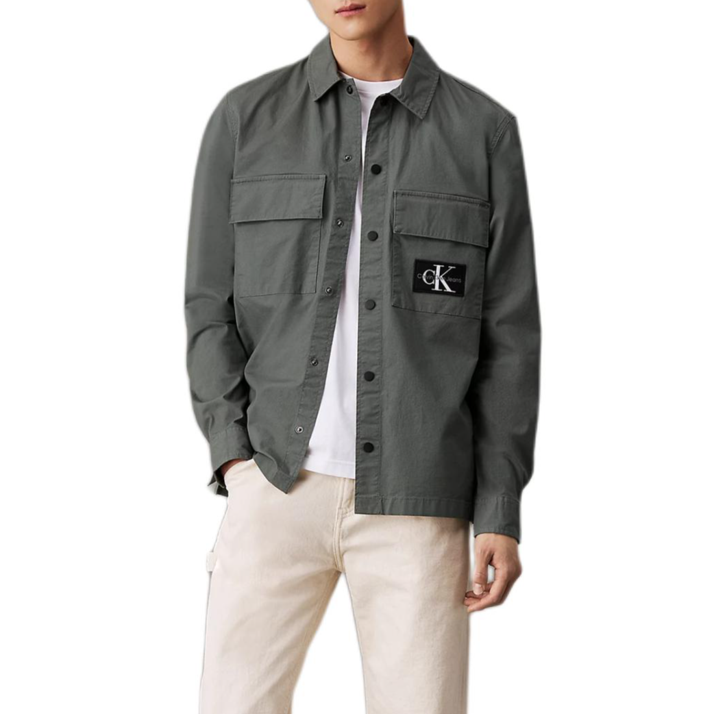 Calvin Klein Oversized Stretch Shirt Jacket Endless Grey European Fit J30J325618-PSL