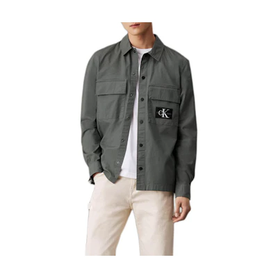 Calvin Klein Oversized Stretch Shirt Jacket Endless Grey European Fit J30J325618-PSL