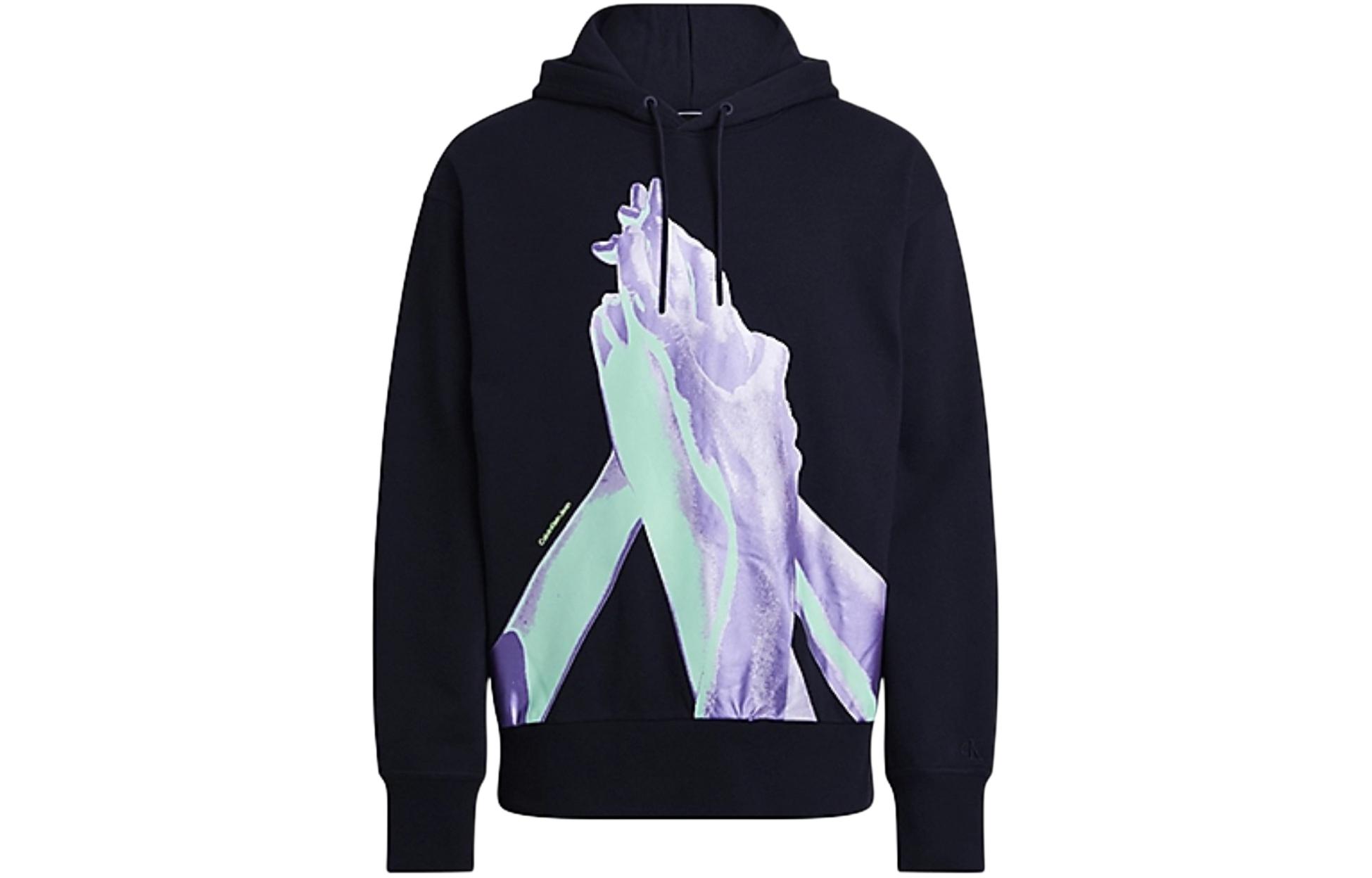 Calvin Klein Photo Print Drawstring Hoodie Black () J324309