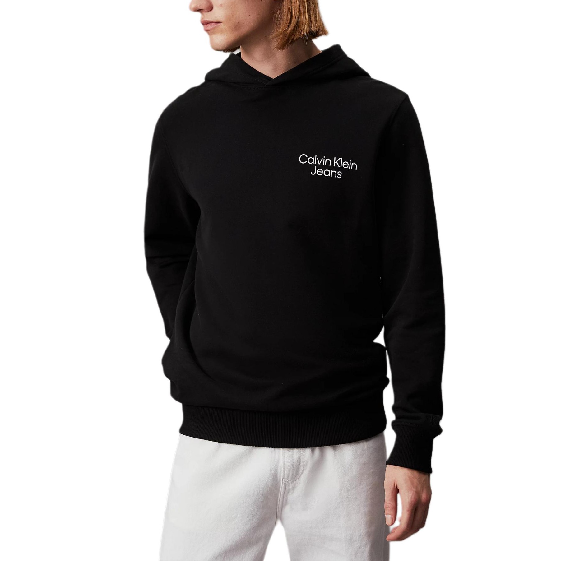 Calvin Klein Printed Logo Hoodie Black (European Edition) Mens J30J325159-BEH