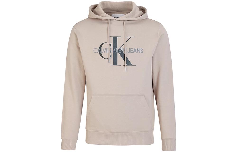Calvin Klein Pullover Hoodie Khaki with Printed Letter Design J30J314557-PBF