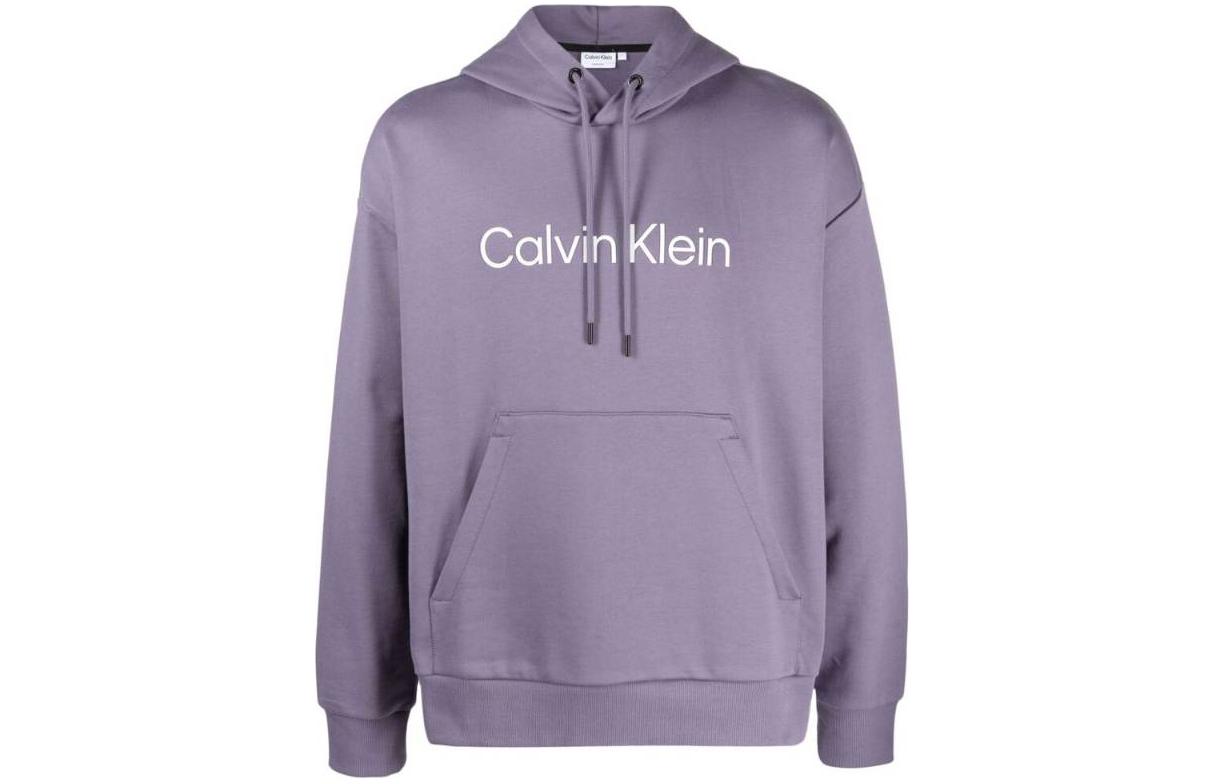 Calvin Klein Purple Letter Print Pullover Hoodie Long Sleeve K10K111345-VA8