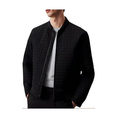 CALVIN KLEIN Quilted Bomber Jacket with Zip Closure Black (EU Version) . K10K113002-BEH
