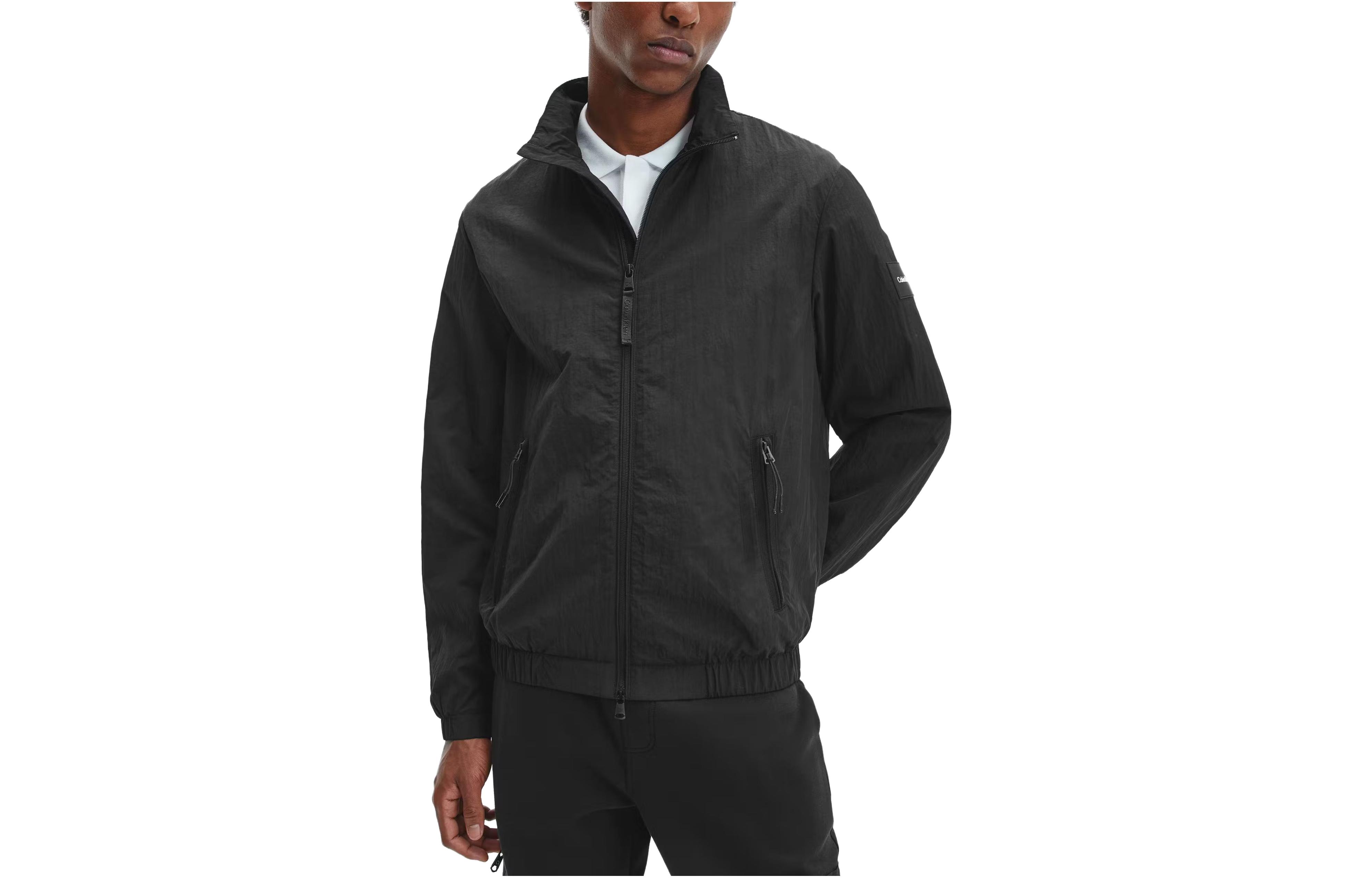 Calvin Klein Recycled Nylon Hooded Jacket Black Full-Zip Jacket K10K108627BEH