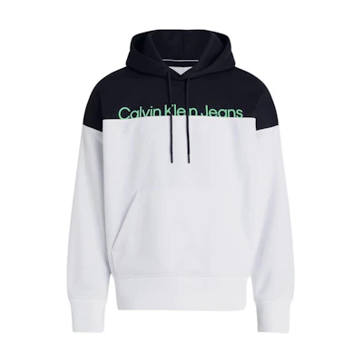 Calvin Klein Relaxed Color Block Hoodie Black White Letter Print J30J324089-YAF