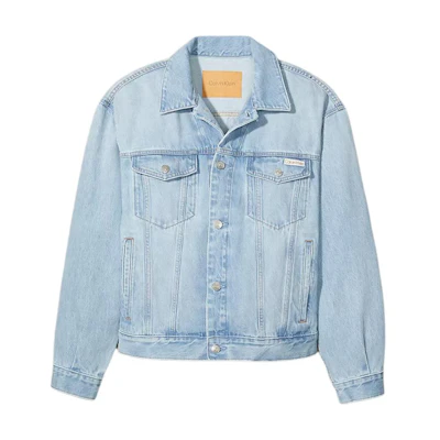 Calvin Klein Relaxed Fit Button-Up Denim Jacket in Blue 40EM740-400