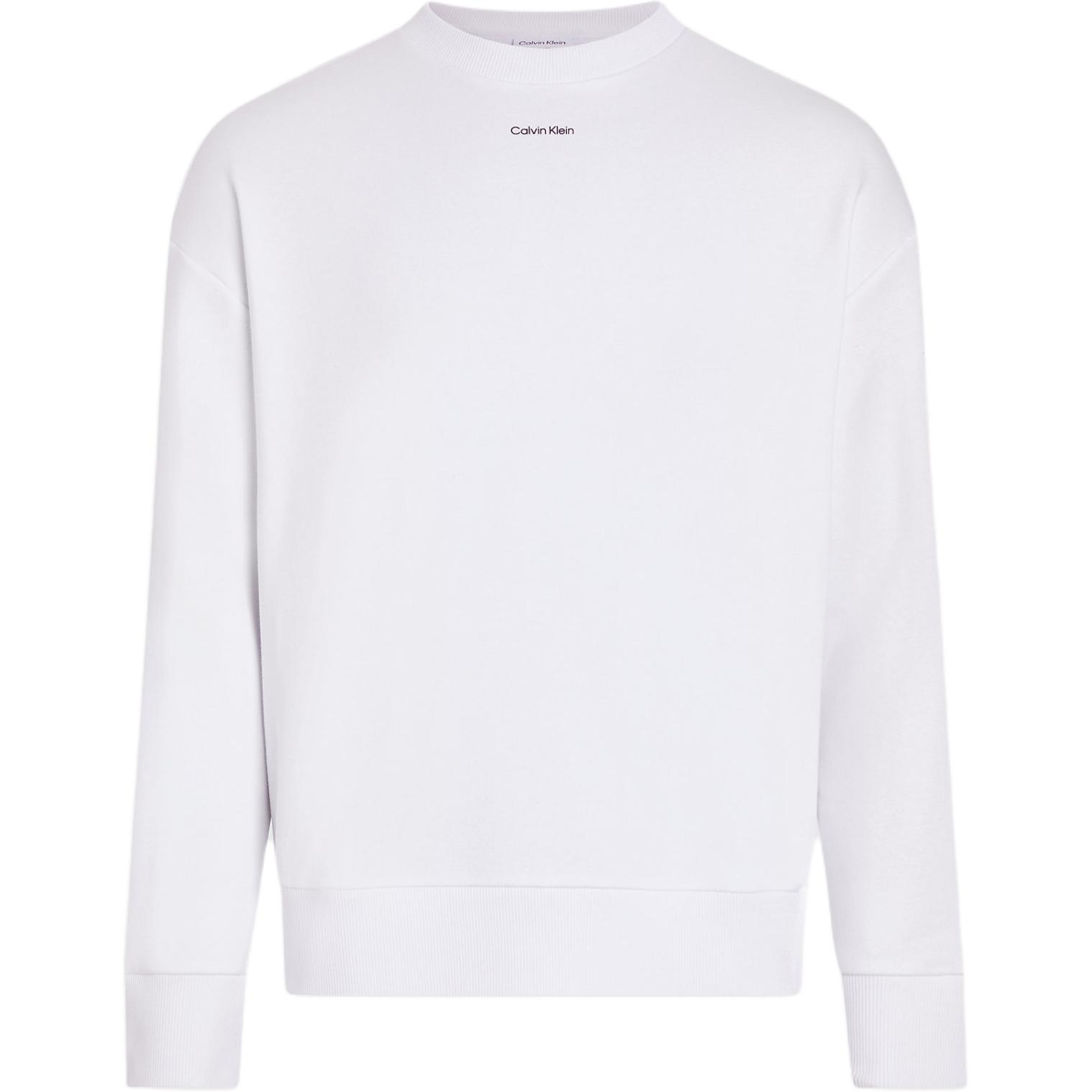 Calvin Klein Relaxed Fit Crewneck Logo Long Sleeve Sweatshirt White K10K112870-YAF