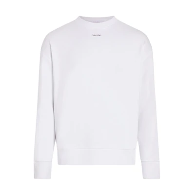 Calvin Klein Relaxed Fit Crewneck Logo Long Sleeve Sweatshirt White K10K112870-YAF