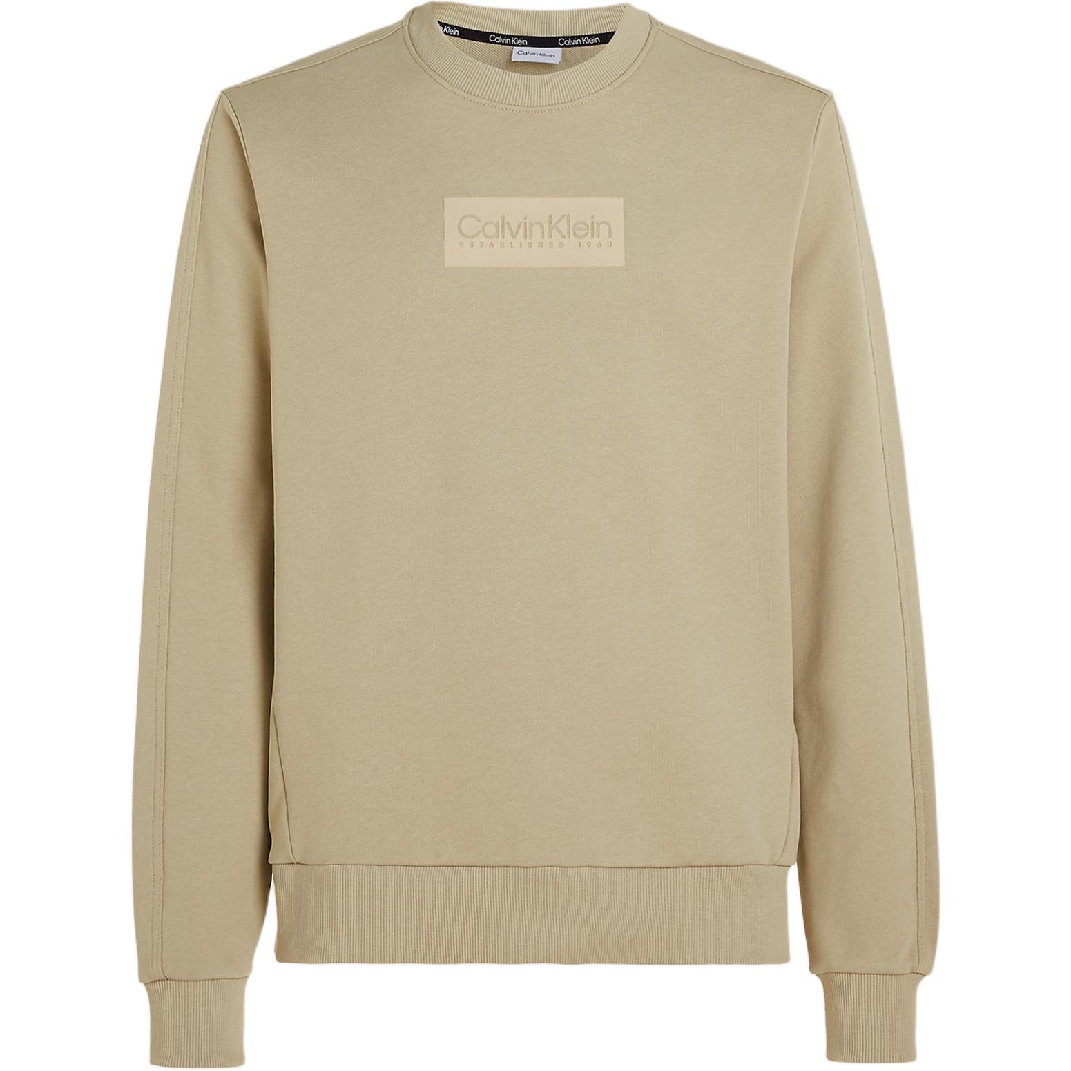 Calvin Klein Relaxed Fit Logo Crewneck Sweatshirt Eucalyptus Color Mens K10K112252-LEB