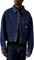 Calvin Klein Relaxed Fit Washed Denim Zip Jacket Indigo European Version J30J324862-1BJ Calvin Klein Relaxed Fit Washed Denim Zip Jacket Indigo European Version J30J324862-1BJ