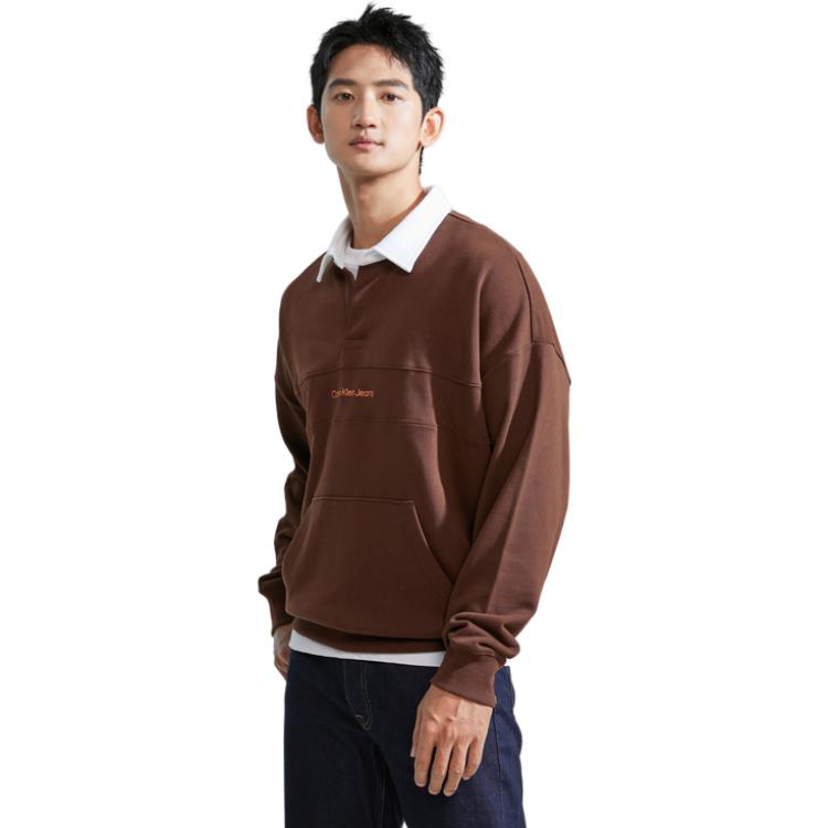Lookbook Calvin Klein 复古棉质刺绣撞色 Polo 卫衣 J324404