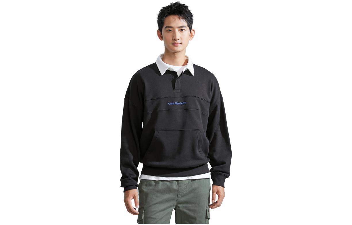 Details for Calvin Klein 复古棉质刺绣撞色 Polo 卫衣 J324404