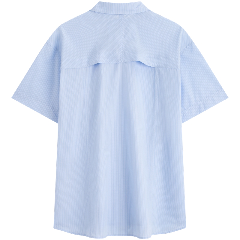 Lookbook CALVIN KLEIN Kemeja Lengan Pendek Longgar Berjalur Retro Biru Lelaki J325769