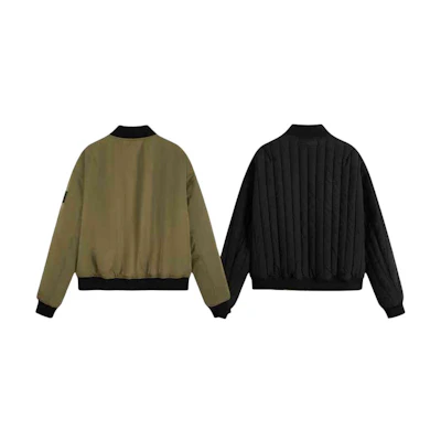Calvin Klein Reversible Bomber Jacket Men Military Green/Space Black ZM02474-LB6
