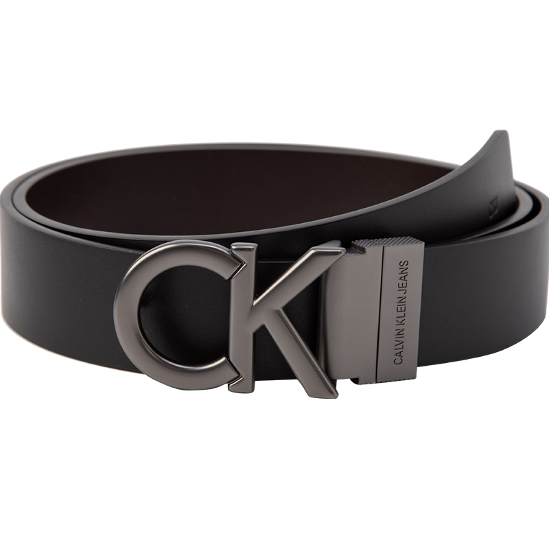 Calvin Klein Reversible Leather Belt with Buckle Black/Brown for Men HC593H36001